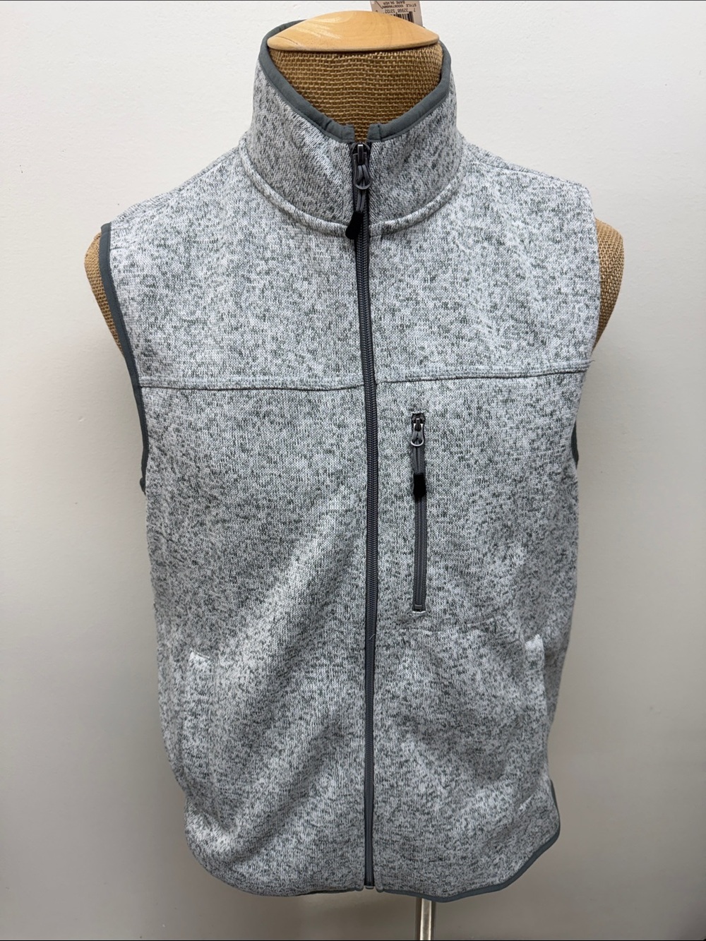Men's Heather Gray Zip-Front Fleece Vest